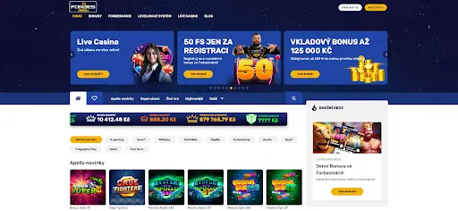 Forbes Casino CZ — Live Casino a Bonus 125 000 Kč Domovská stránka Forbes Casino CZ s Live Casinem, bonusy za registraci a nabídkou výherních automatů Apollo.